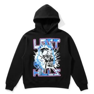 Lost Hills Electric Skull Black Heavyweight Hoodie LH20011 [Size XL]
